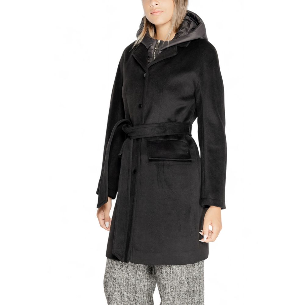 Cleré Schwarzer Polyester-Mantel